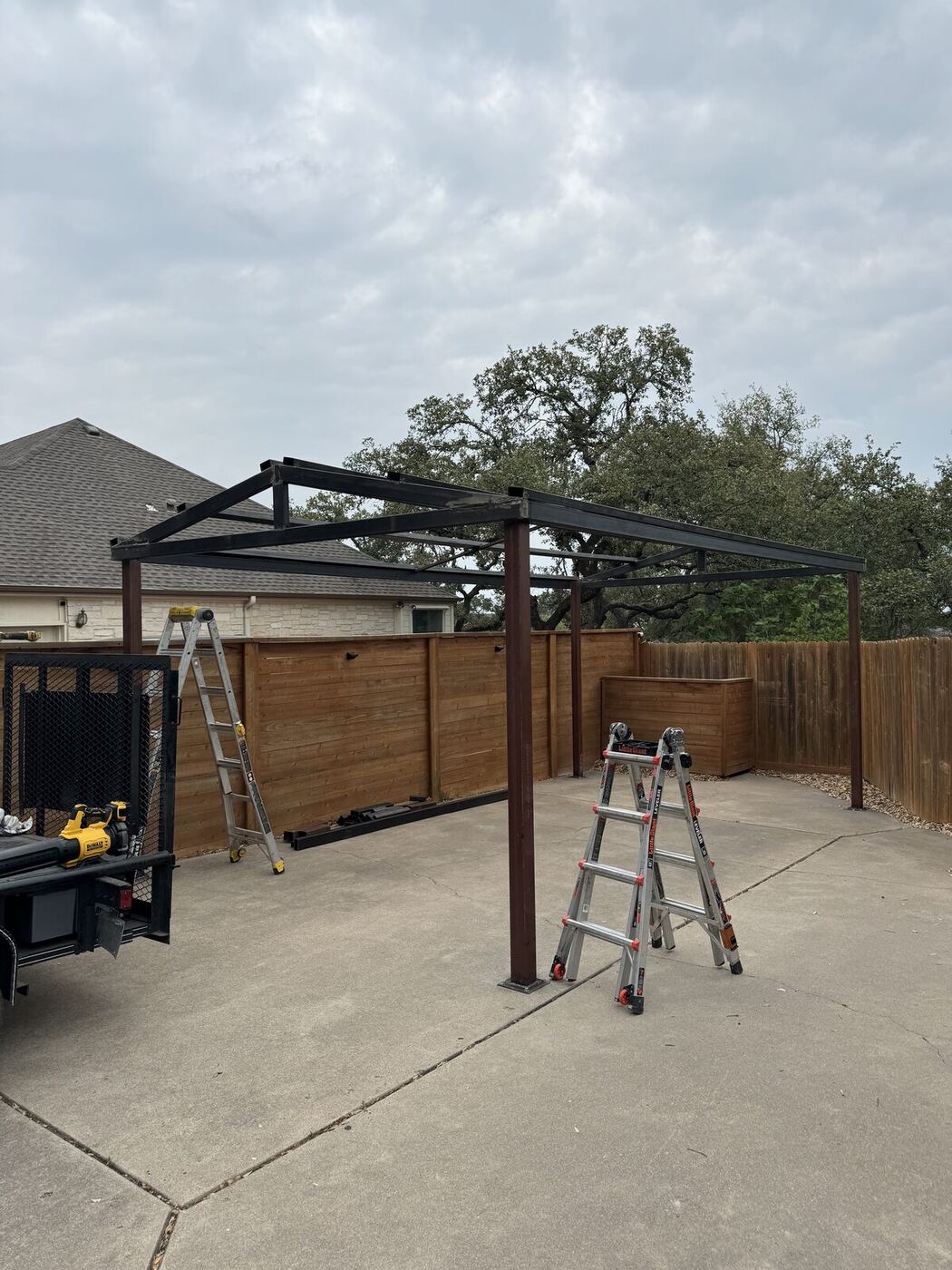 Steel Patio Pergola built by Sweets Fabrication, welders serving Round Rock, TX